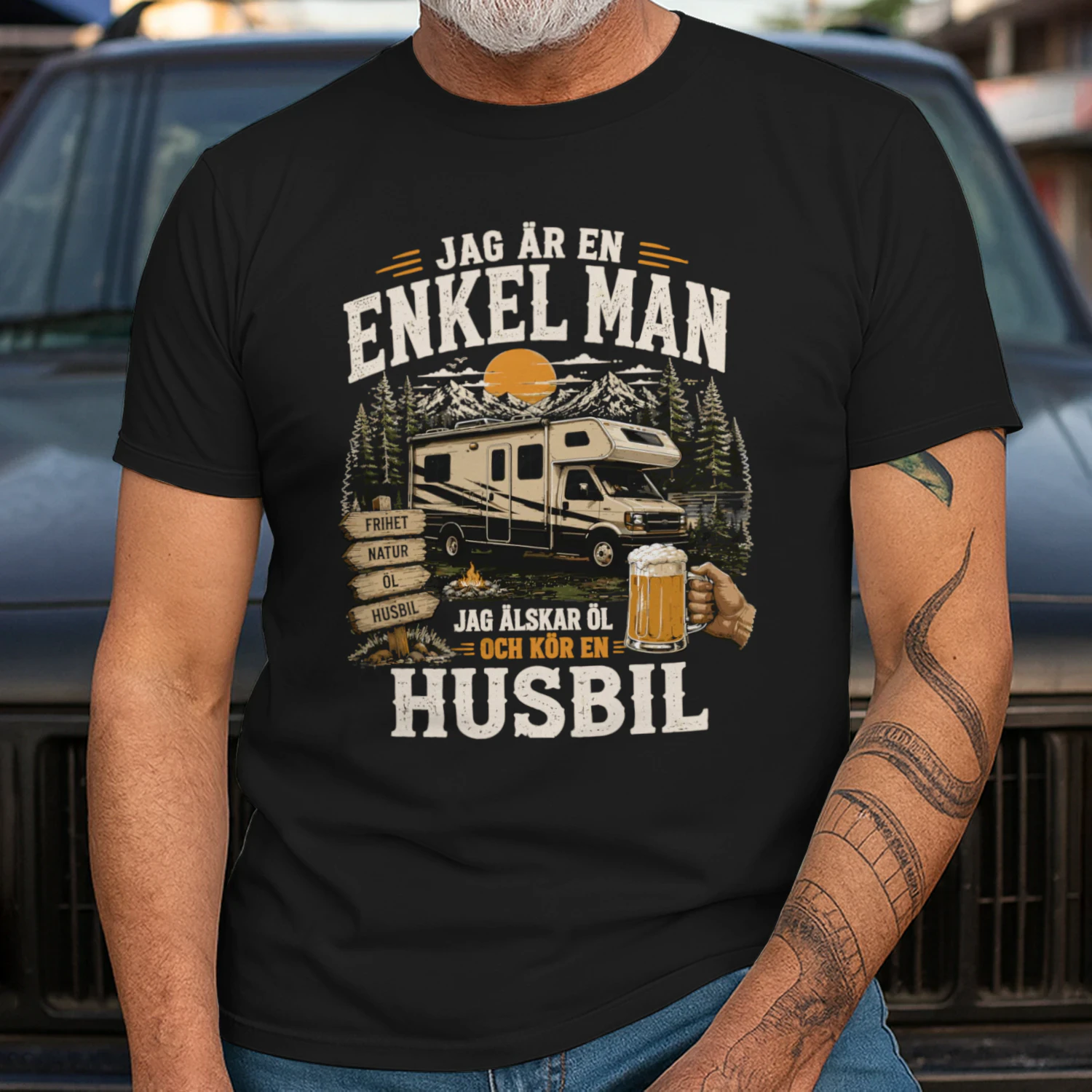 Jag Är En Enkel Man Jag Älskar Öl Och Kör En Husbil