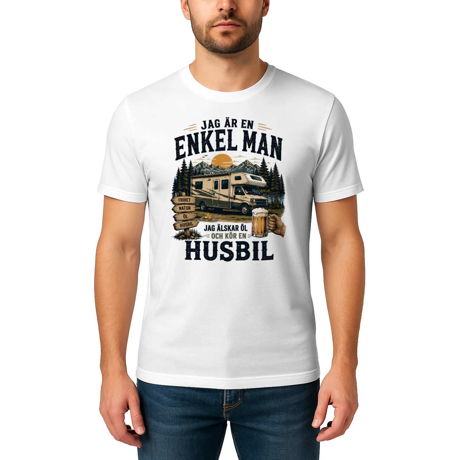 Jag Är En Enkel Man Jag Älskar Öl Och Kör En Husbil