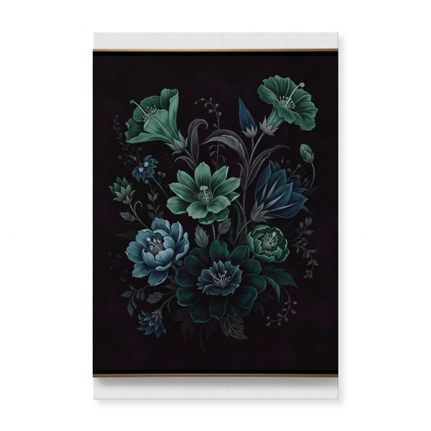 Moody Dark Floral Peony Wall Art - Sophisticated Botanical Painting for Luxury Bedroom