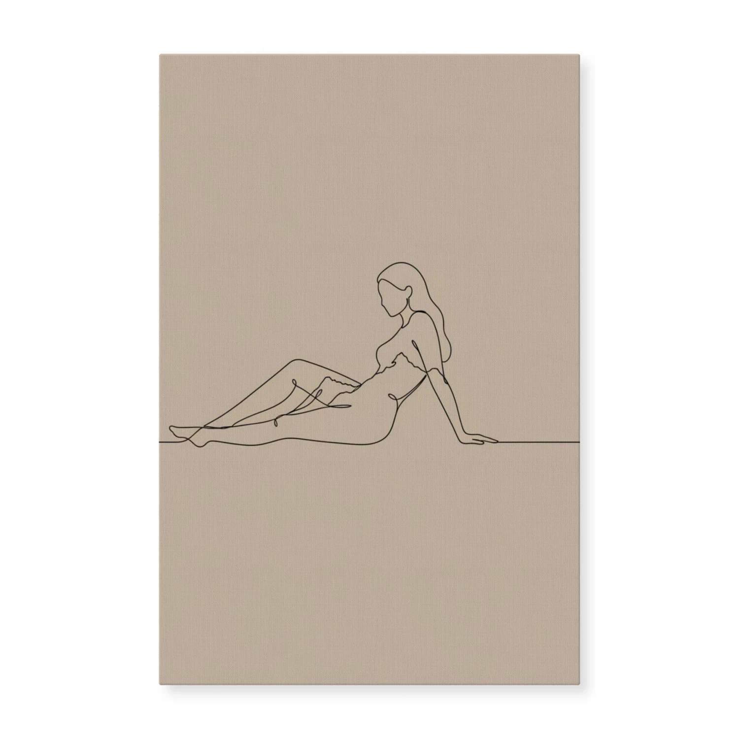 Minimalist Reclining Female Figure Line Art - Calming Wall Decor for Spa or Bedroom