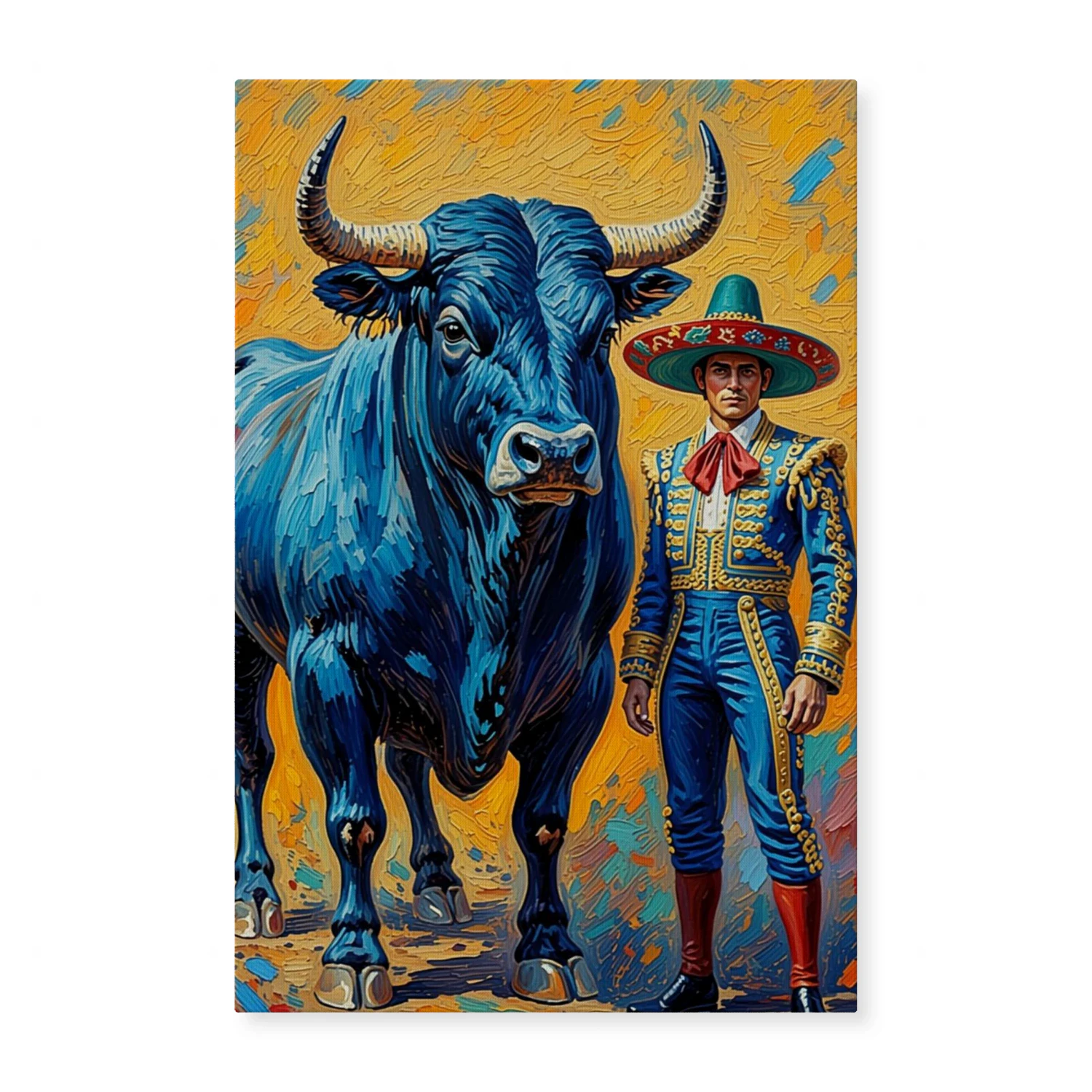 Colorful Matador and Bull