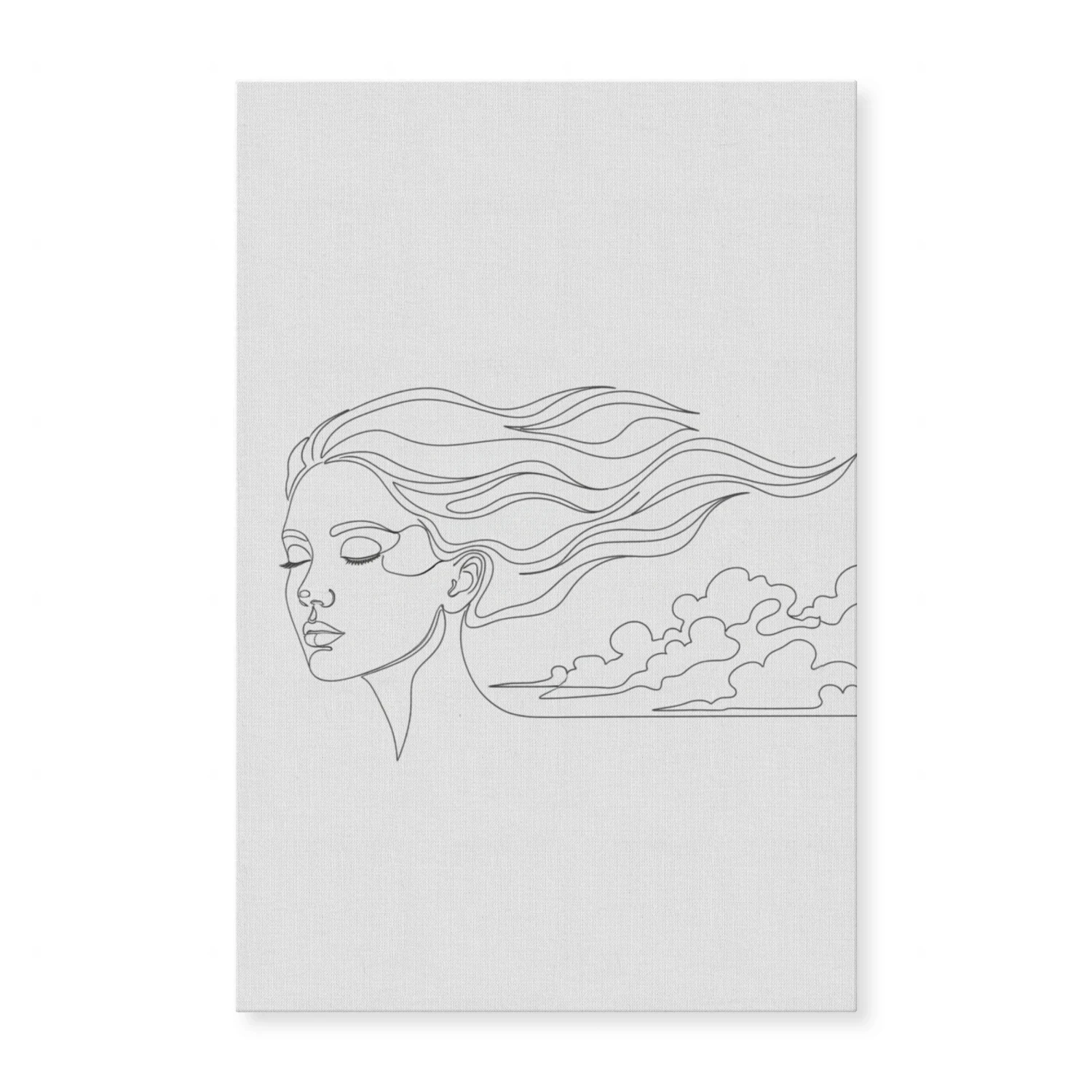 Ethereal Woman with Wind Swept Hair Art - Freedom and Liberty Minimalist Wall Decor
