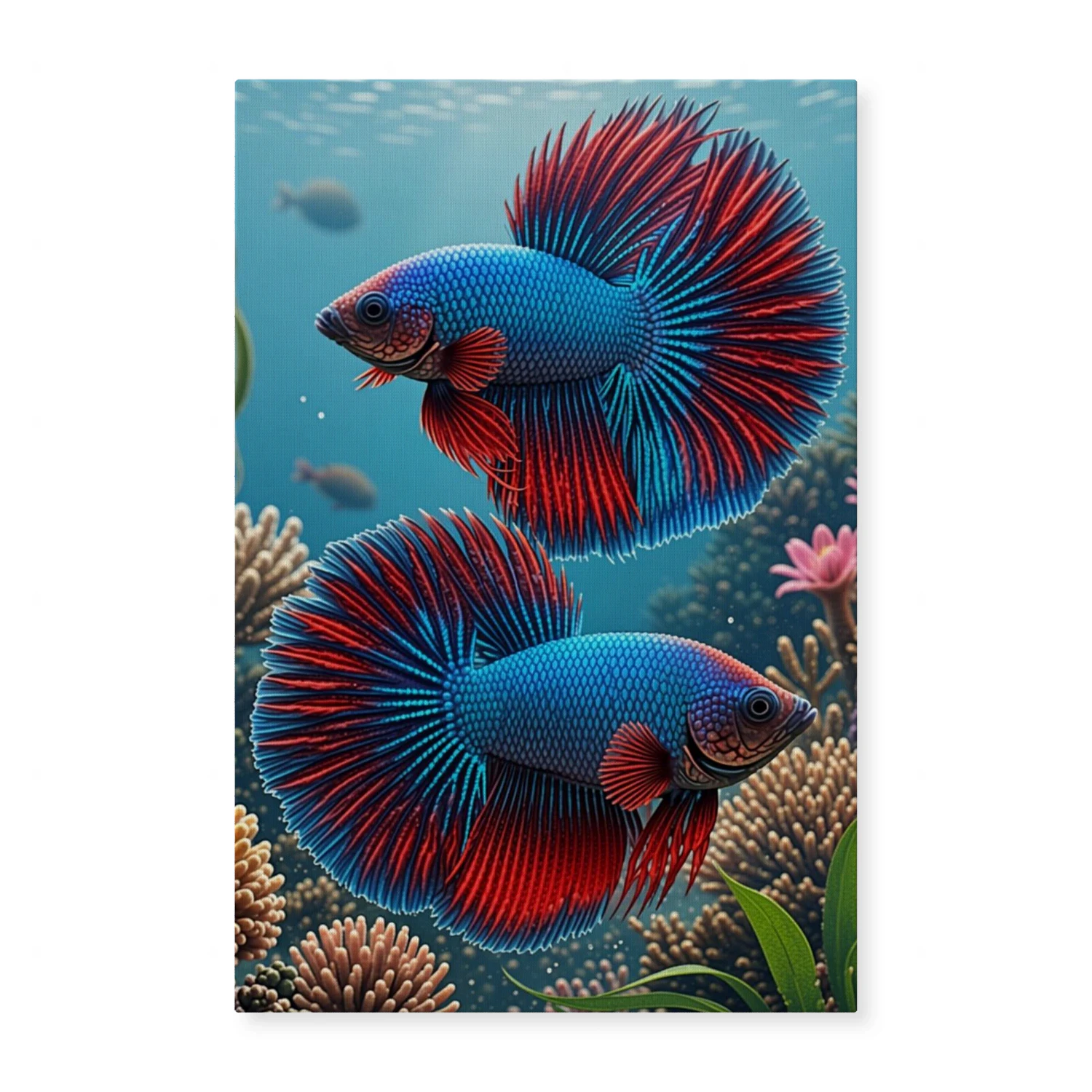 Colorful Betta Fish Aquarium Art