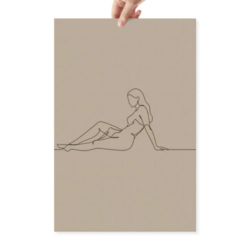 Minimalist Reclining Female Figure Line Art - Calming Wall Decor for Spa or Bedroom