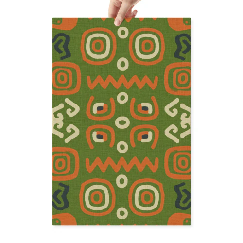 Mid-Century Modern Retro Abstract Flow Pattern - Earth Tones Decor for Living Room