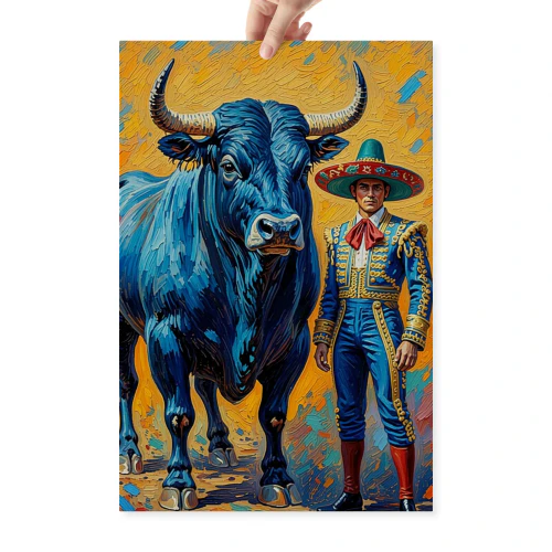Colorful Matador and Bull