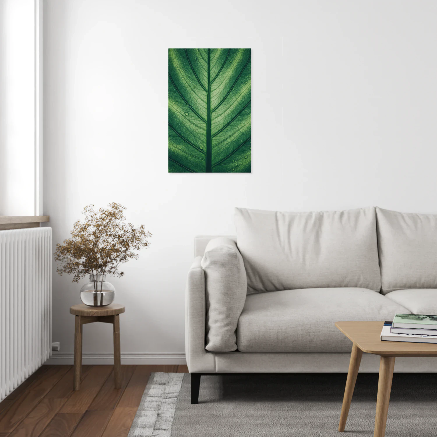 Macro Green Leaf Texture Botanical Art - Fresh Nature Detail for Modern Bathroom