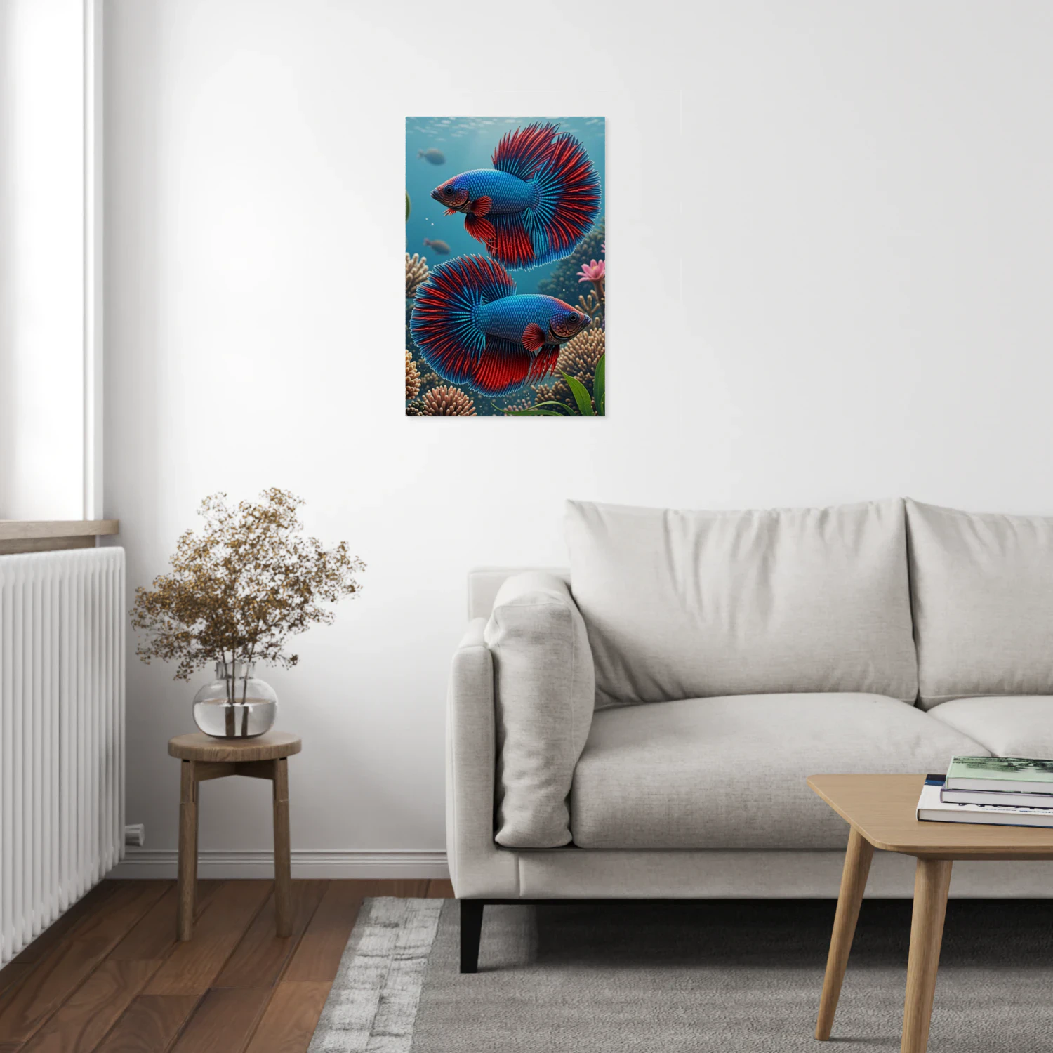 Colorful Betta Fish Aquarium Art