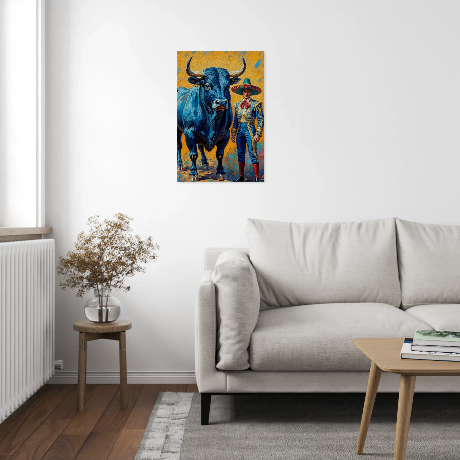 Colorful Matador and Bull