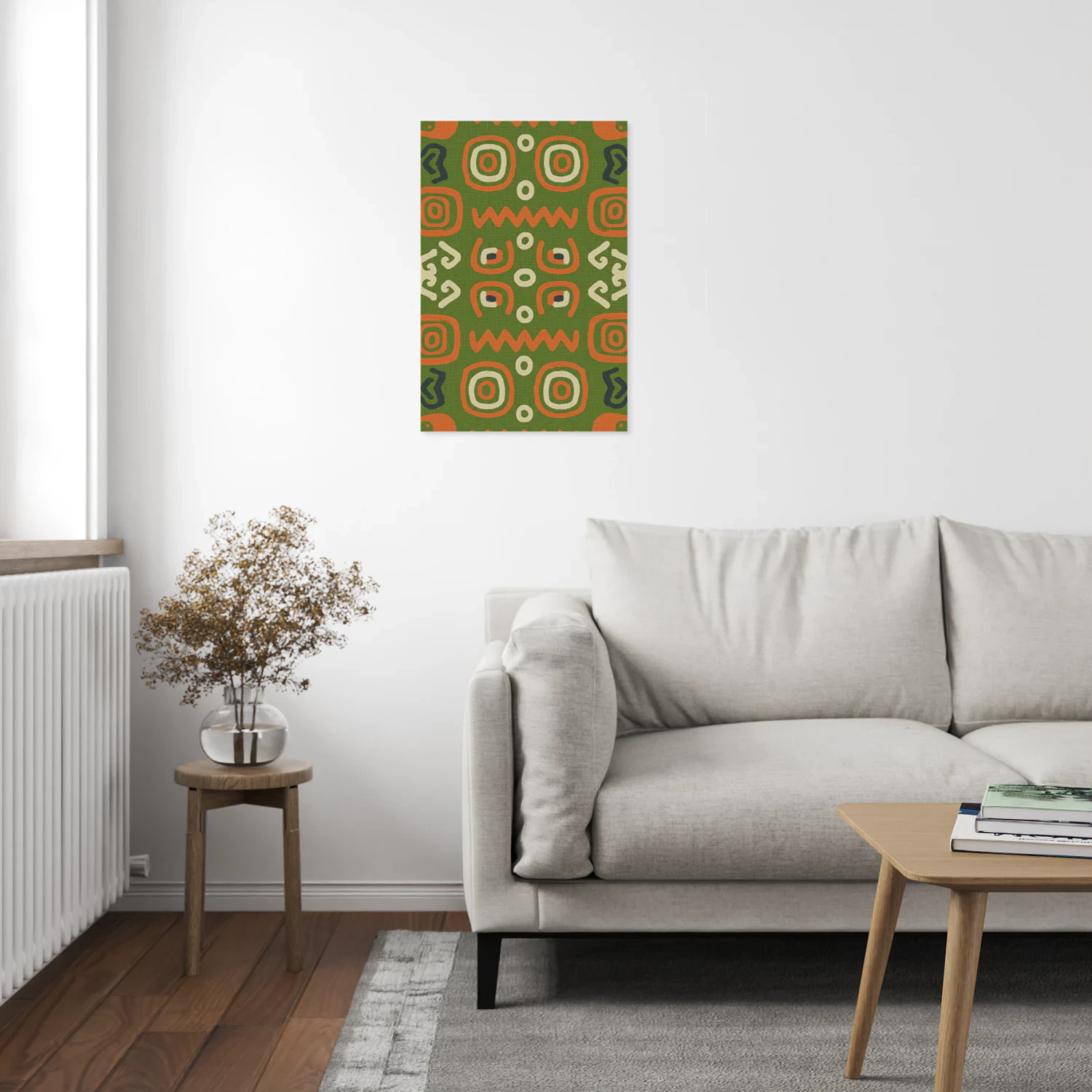 Mid-Century Modern Retro Abstract Flow Pattern - Earth Tones Decor for Living Room