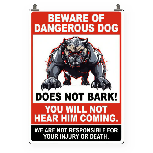 Beware Of Dangerous Wall Art, Pitbull