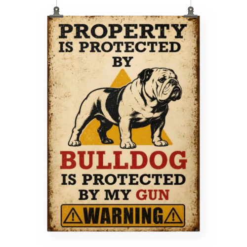 Properly Is Protected By Wall Art English Bulldog