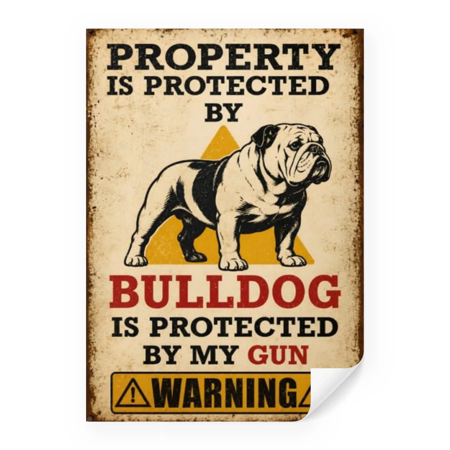 Properly Is Protected By Wall Art English Bulldog