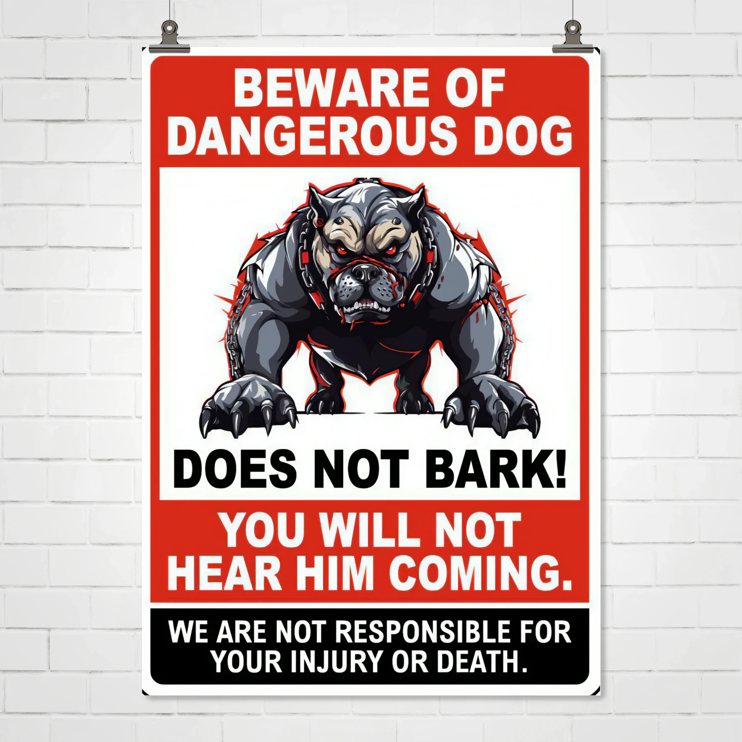 Beware Of Dangerous Wall Art, Pitbull
