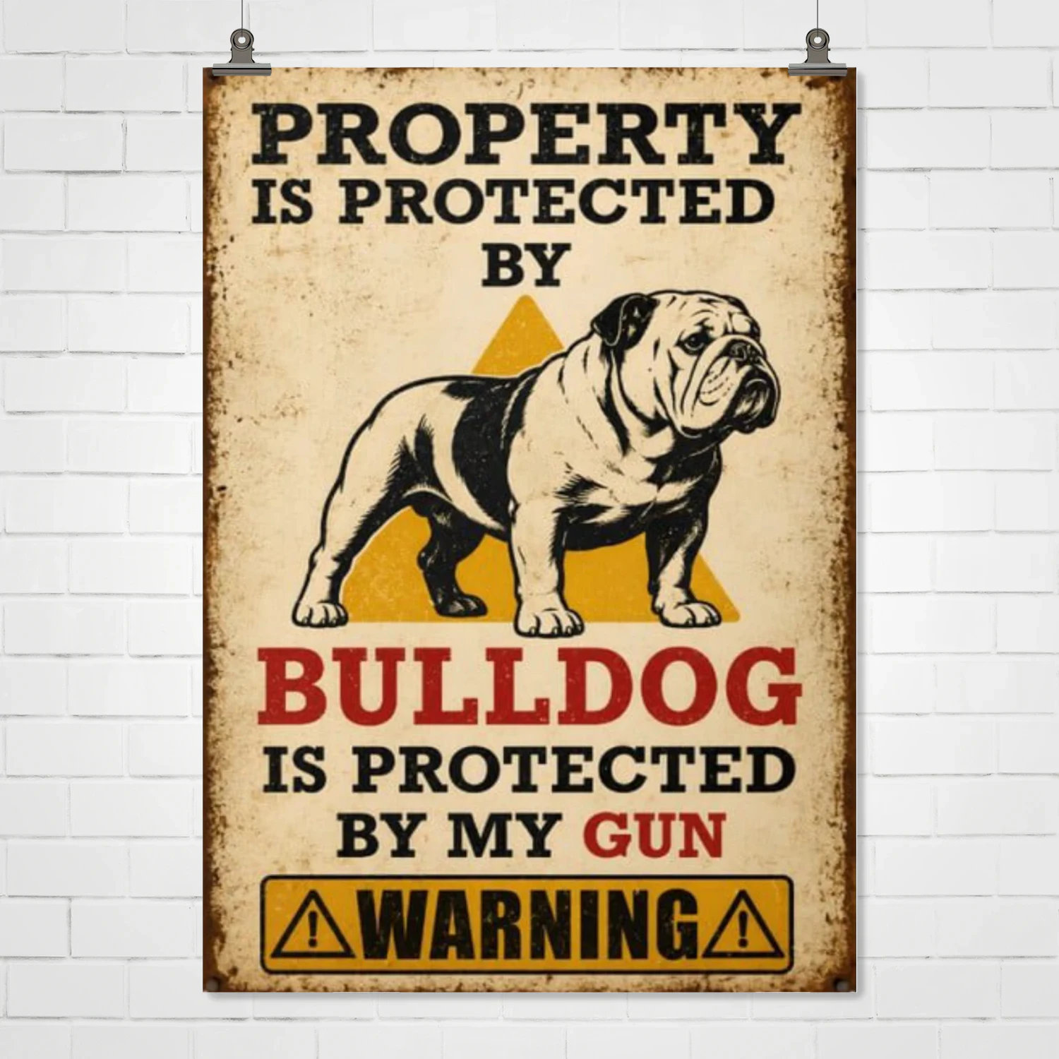 Properly Is Protected By Wall Art English Bulldog