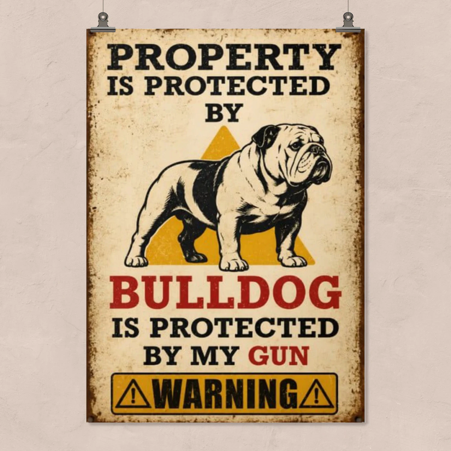Properly Is Protected By Wall Art English Bulldog