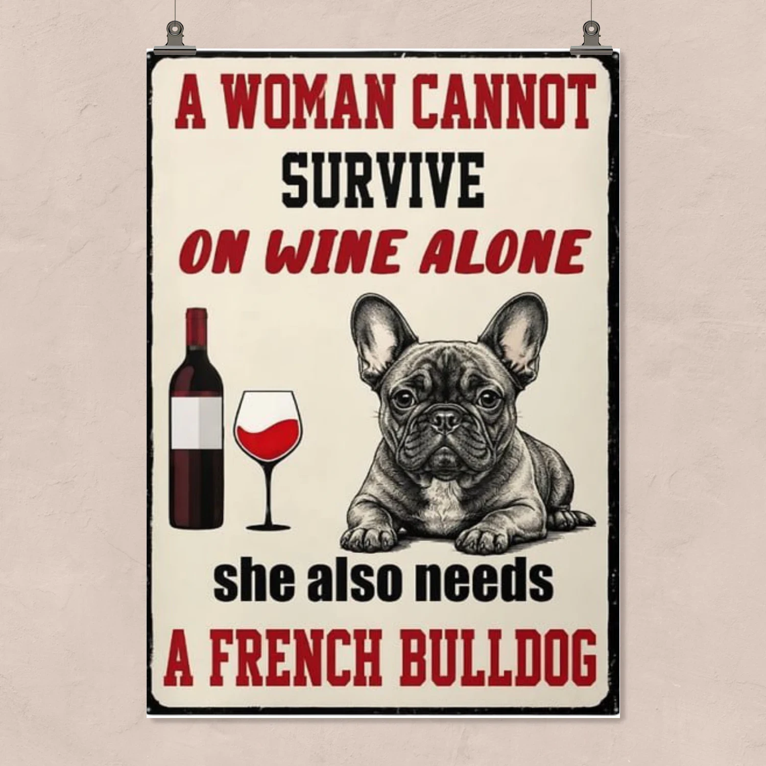 French Bulldog Portrait Poster And Canvas Wall Art