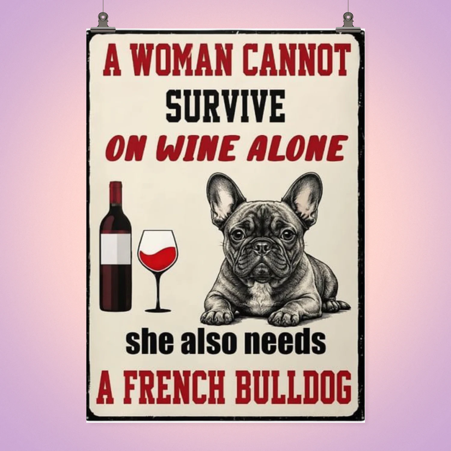 French Bulldog Portrait Poster And Canvas Wall Art