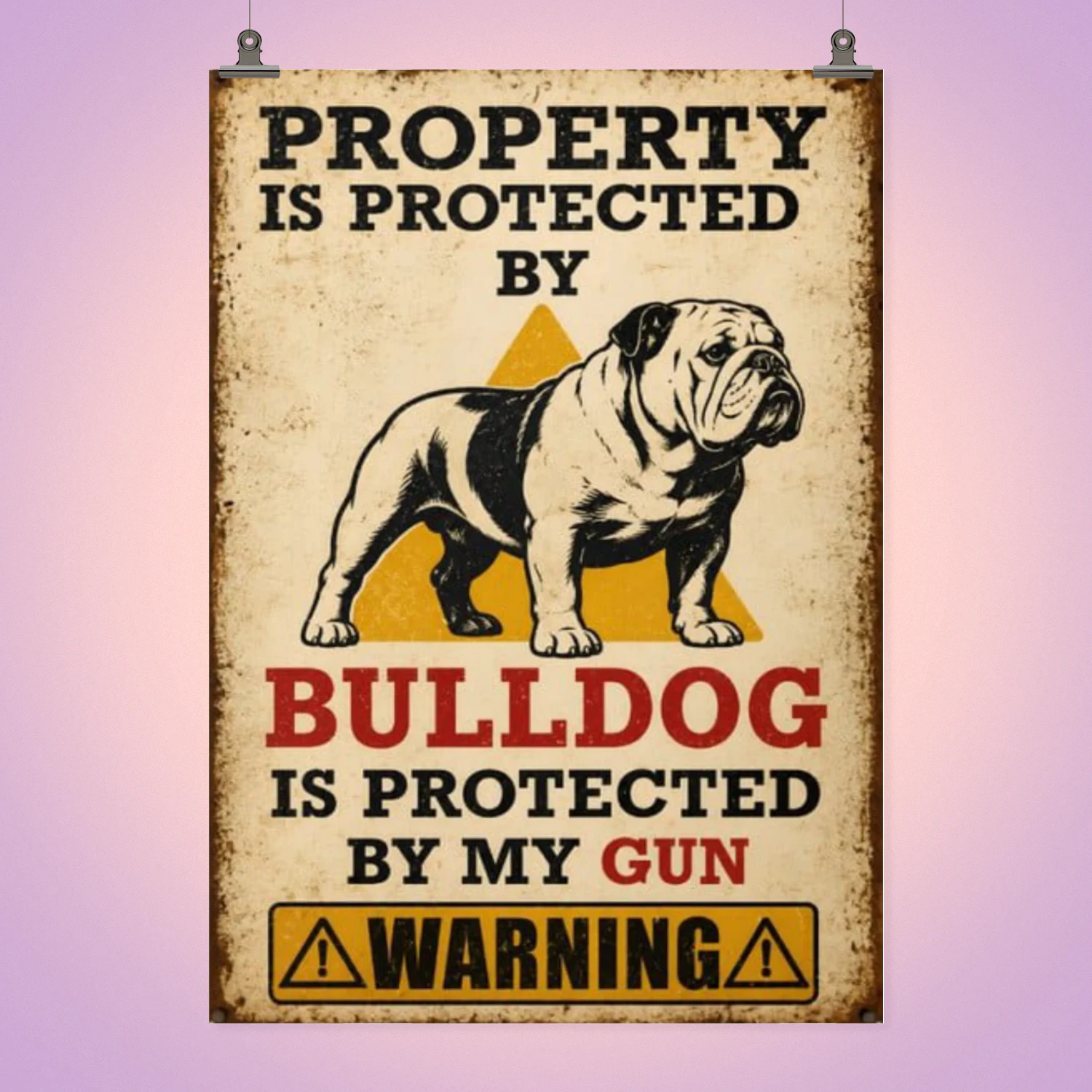 Properly Is Protected By Wall Art English Bulldog
