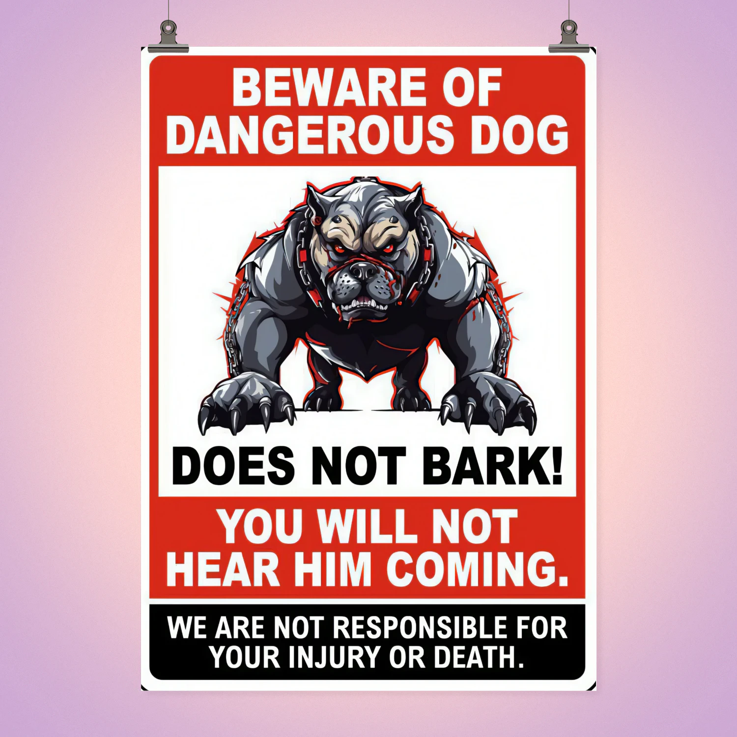 Beware Of Dangerous Wall Art, Pitbull
