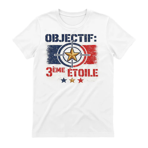 Objectif : 3ème Étoile – Design Vintage de T-Shirt Supporter de Football Français