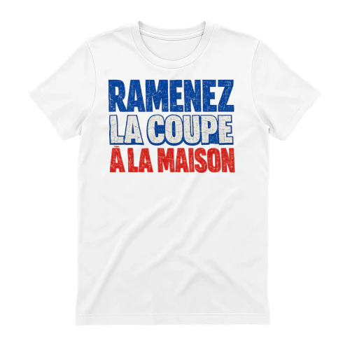 Ramenez la Coupe à la Maison – Design Typographique Vintage Bleu Blanc Rouge