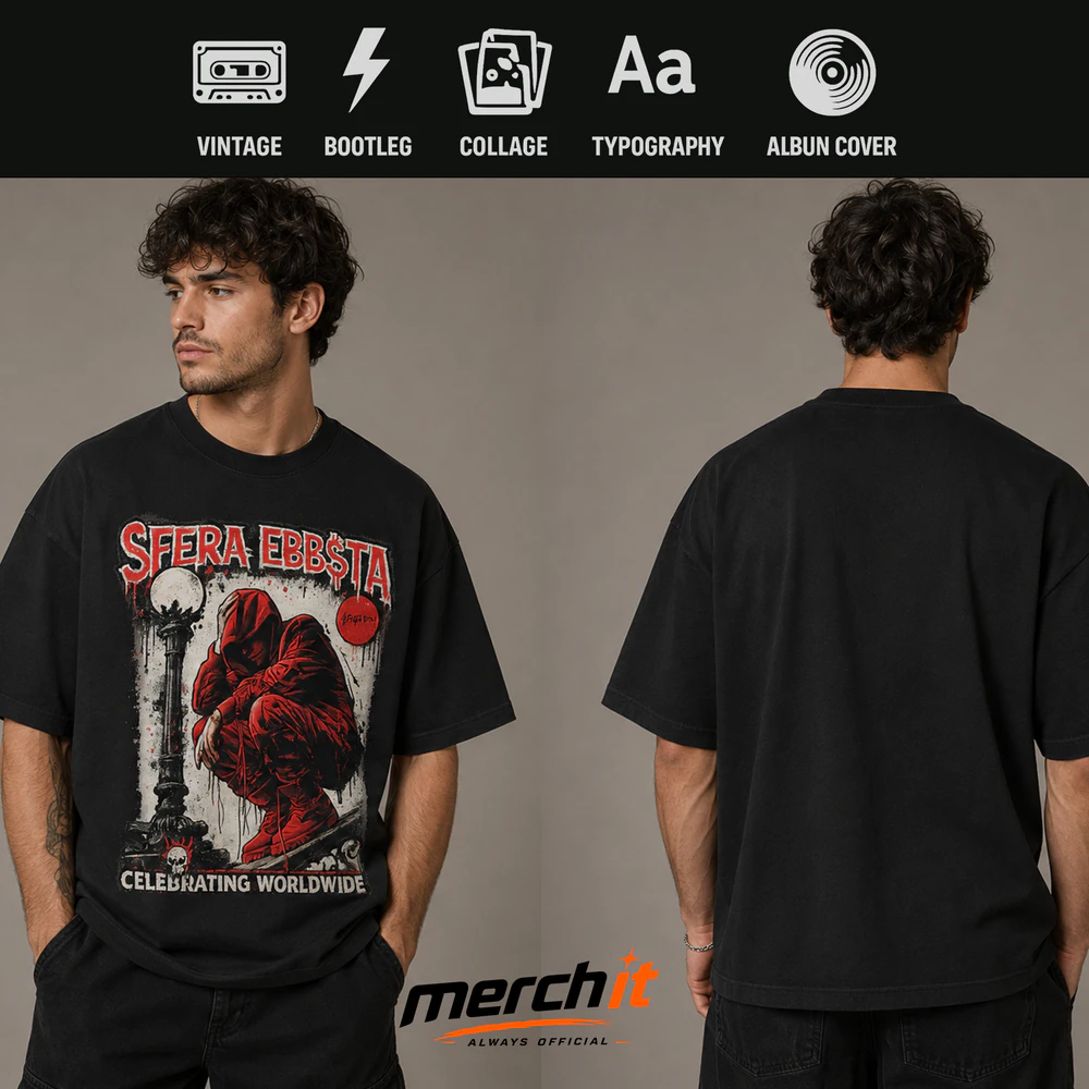 Maglietta Sfera Ebbasta – Celebrating Worldwide Vintage Streetwear Graphic T-Shirt