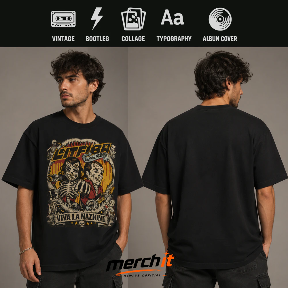 Maglietta Litfiba Grande Nazione Vintage T-Shirt
