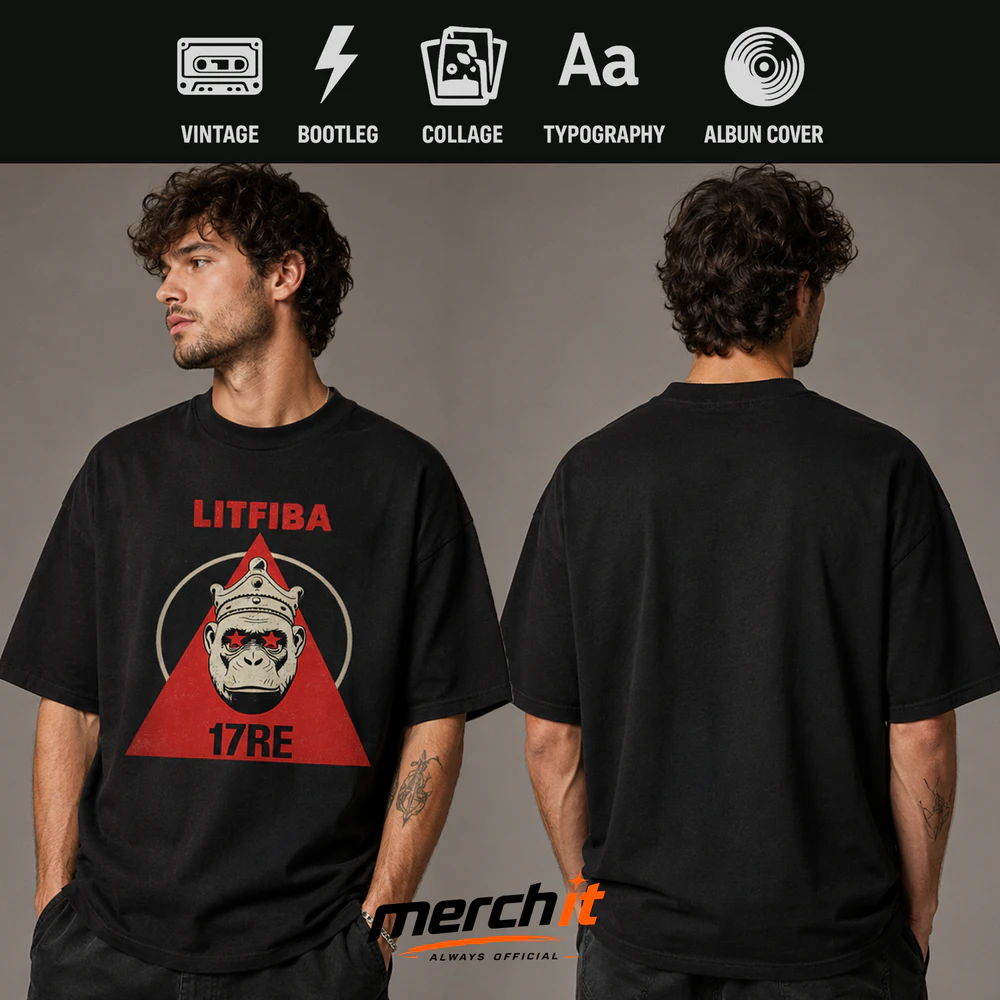 Maglietta Litfiba 17 Re Gorilla Reale Vintage –  Rock Iconica Unisex T-Shirt 