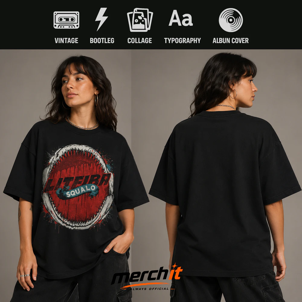 Maglietta Litfiba Squalo Vintage T-Shirt
