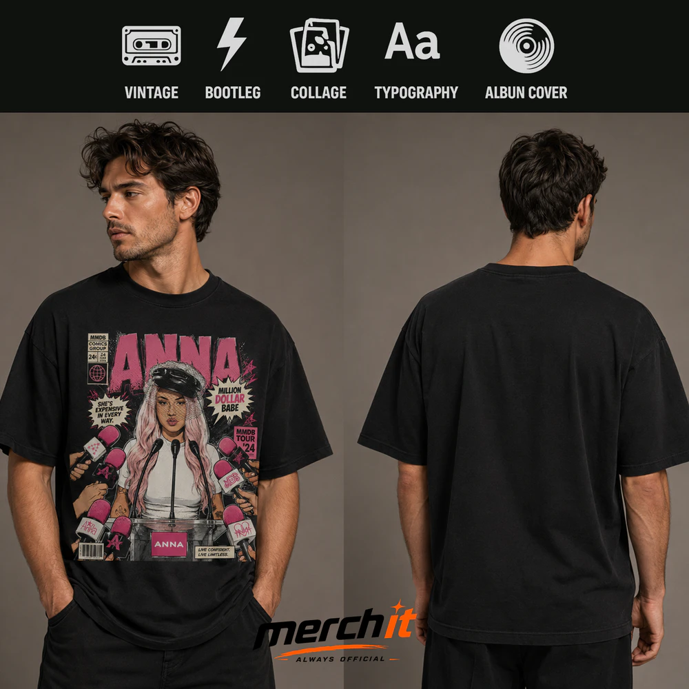 Maglietta Anna – Million Dollar Babe Vintage Comic Cover Graphic T-Shirt