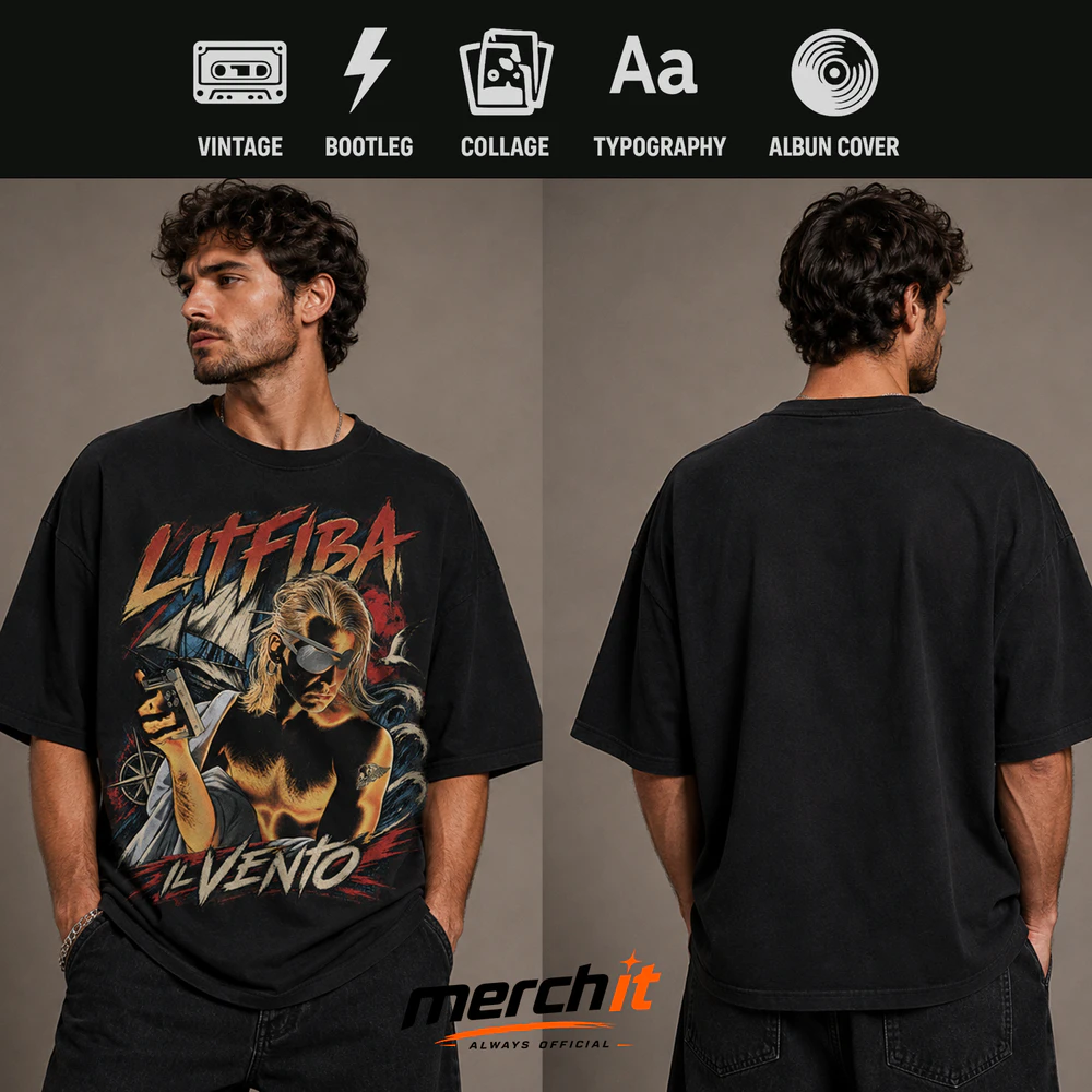 Maglietta Litfiba- Il Vento Vintage Comic T-Shirt