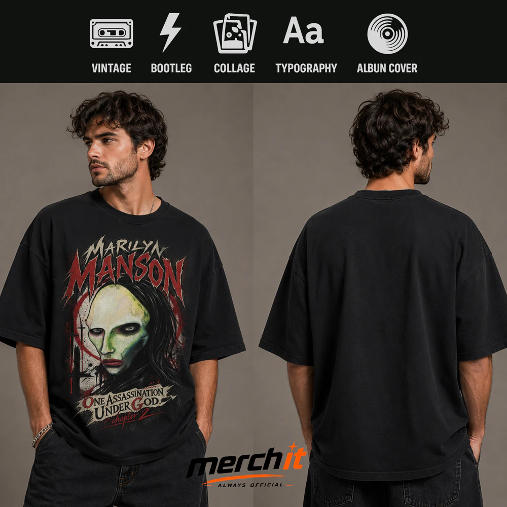 Maglietta Marilyn Manson - One Assassination Under God Vintage Horror T-Shirt