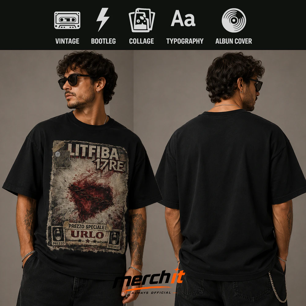 Maglietta Litfiba 17 King – Urlo Vintage Rock Graphic T-Shirt