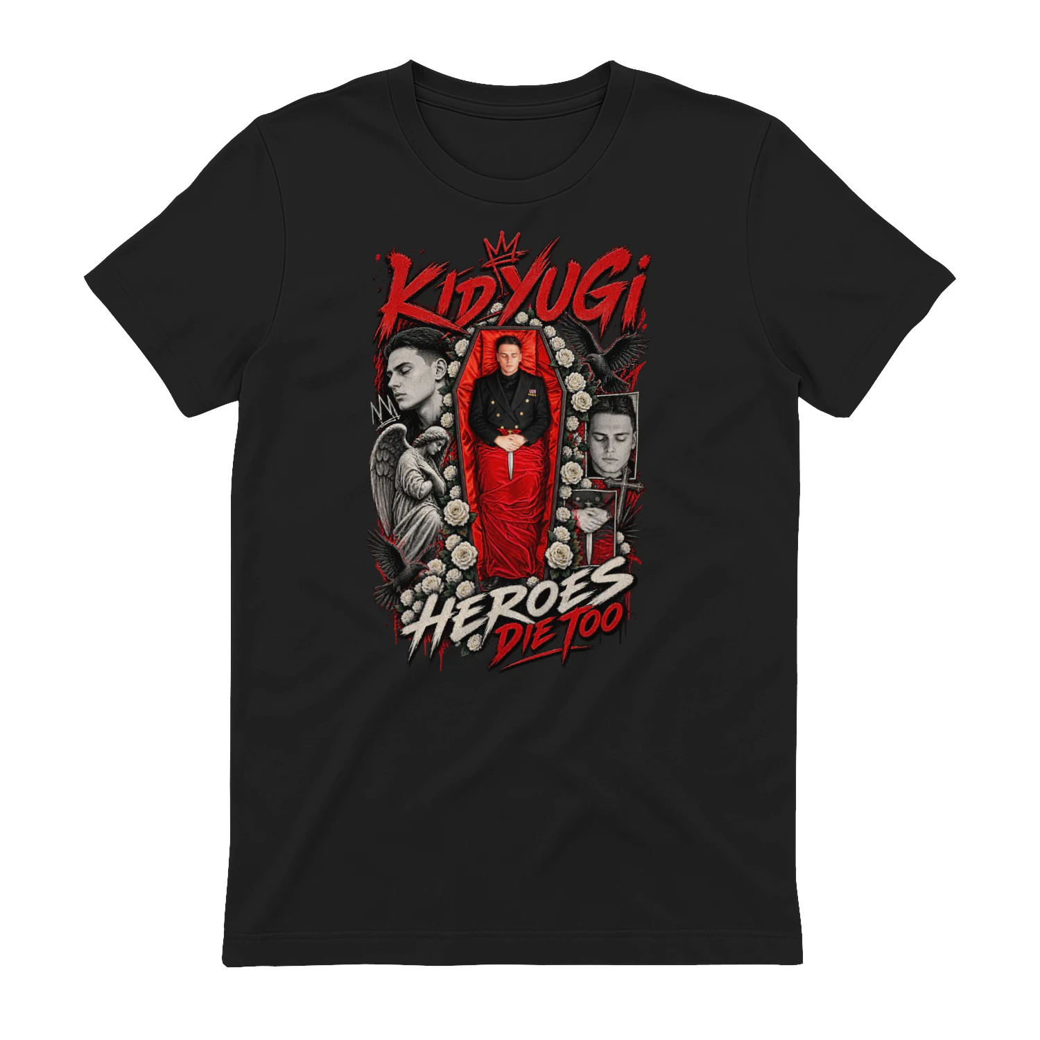 Maglietta Heroes Die Too Dark Gothic T-Shirt