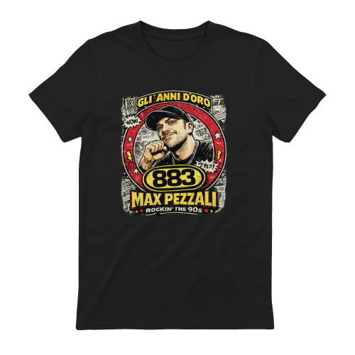 883 – Gli Anni d'Oro – Max Pezzali – Rockin' The 90s – T-Shirt
