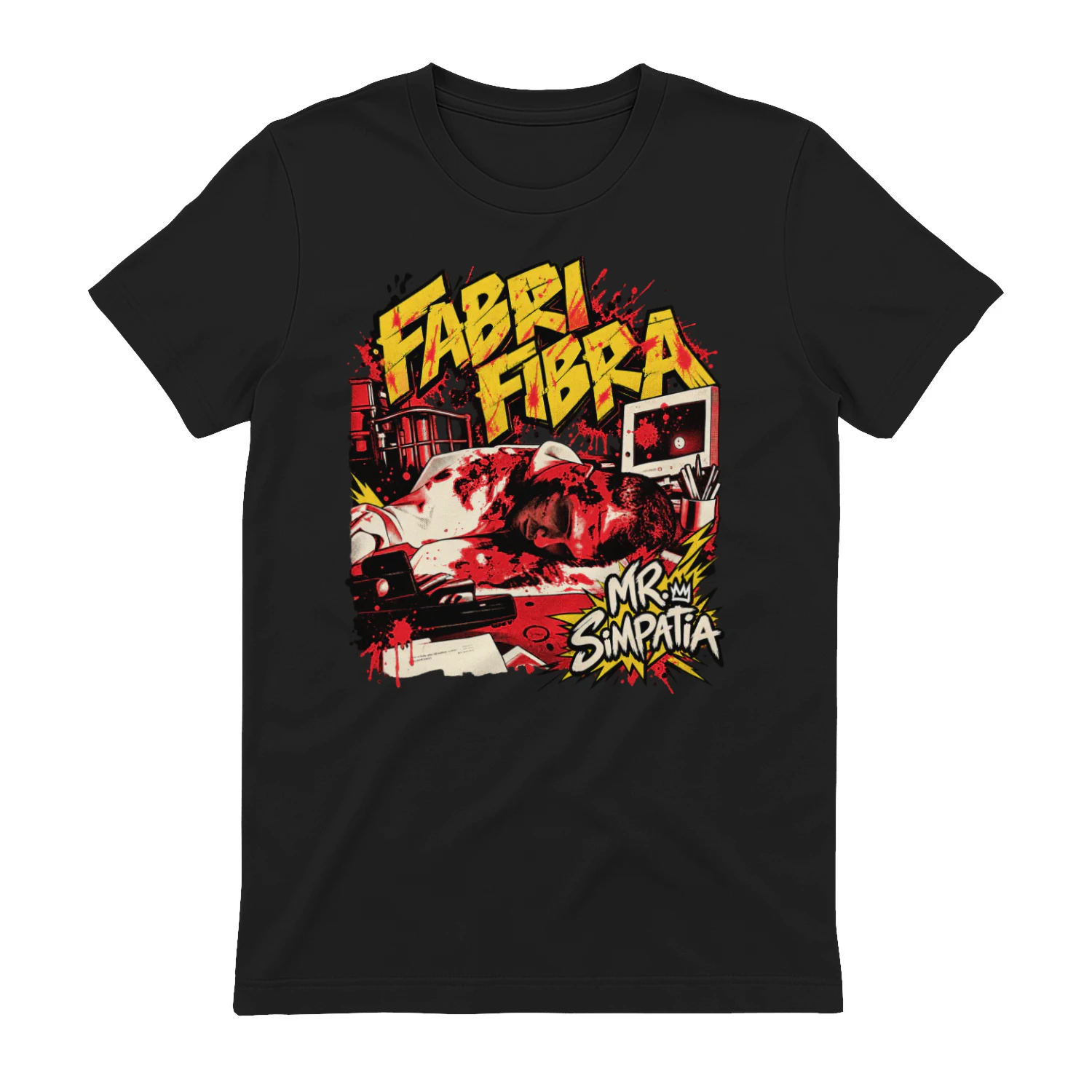 Maglietta Fabri Fibra Mr. Simpatia stile T-Shirt