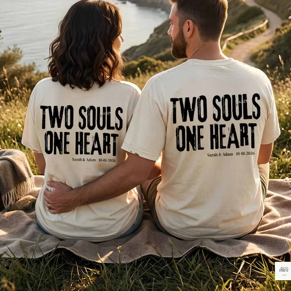 Custom Two Souls One Heart Comfort Colors 1717 T-Shirt 2