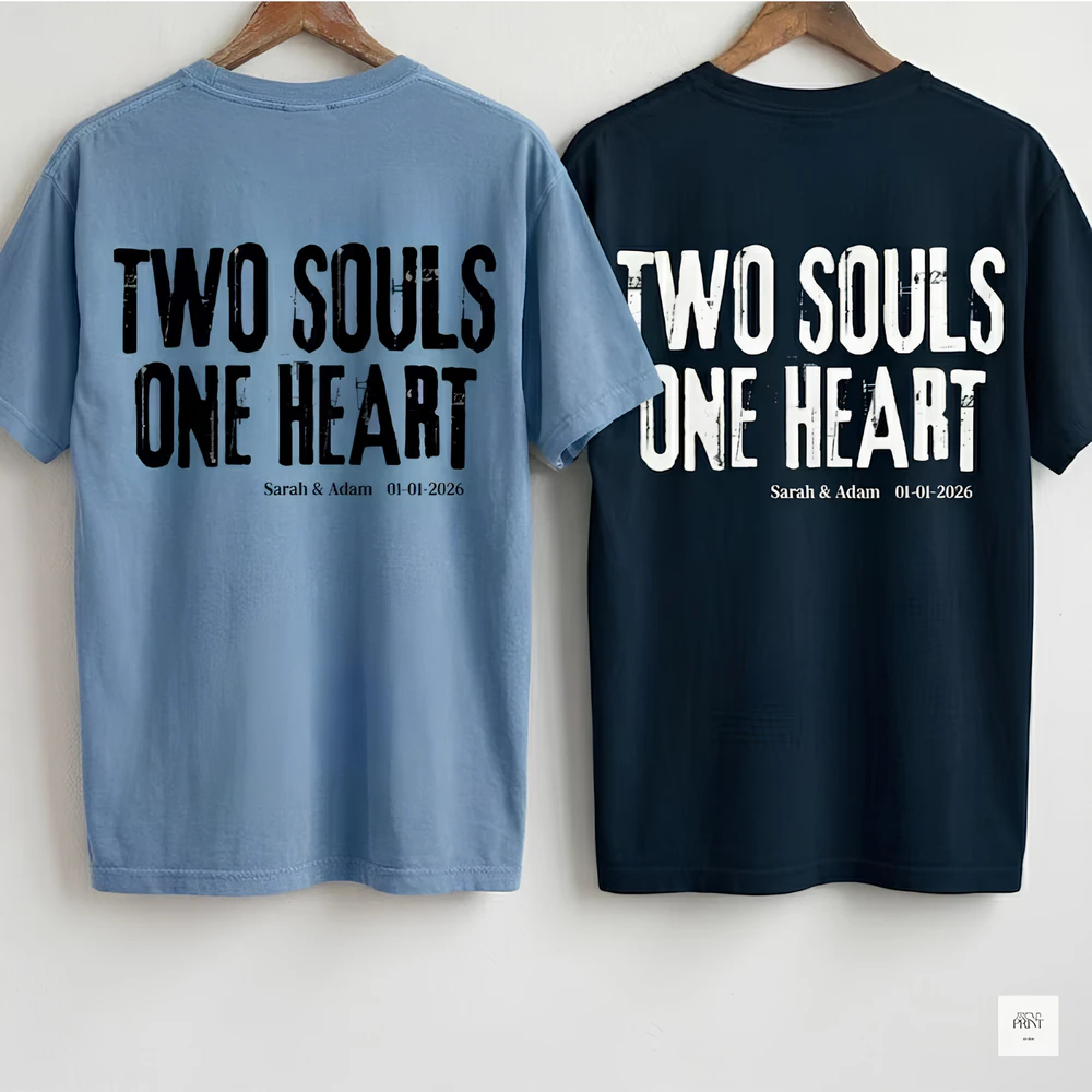 Custom Two Souls One Heart Comfort Colors 1717 T-Shirt 2