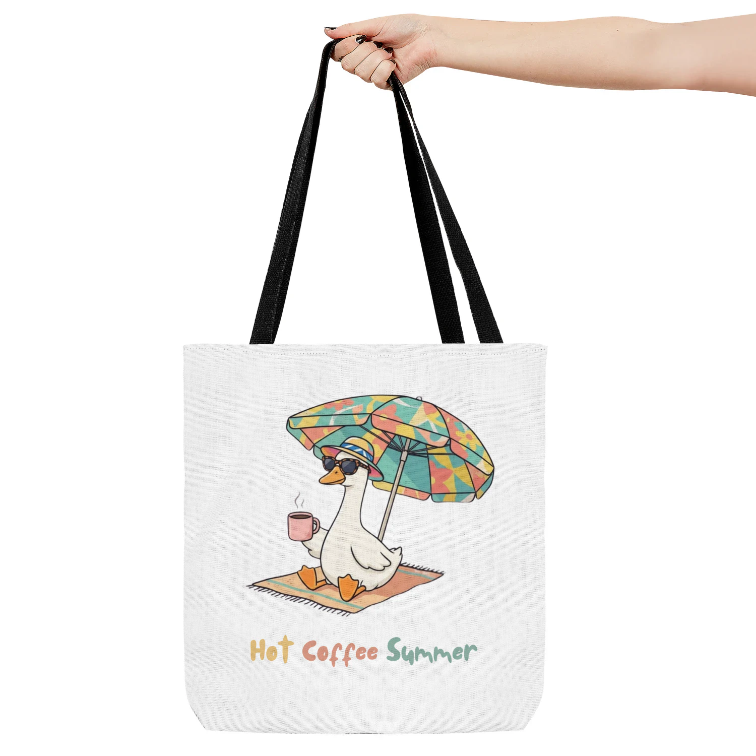 Hot Coffee Summer Duck Tote Bag