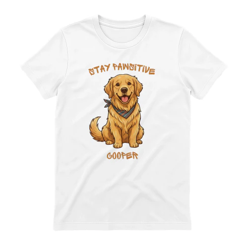 Custom Golden Retriever Name Tee - Stay Pawsitive