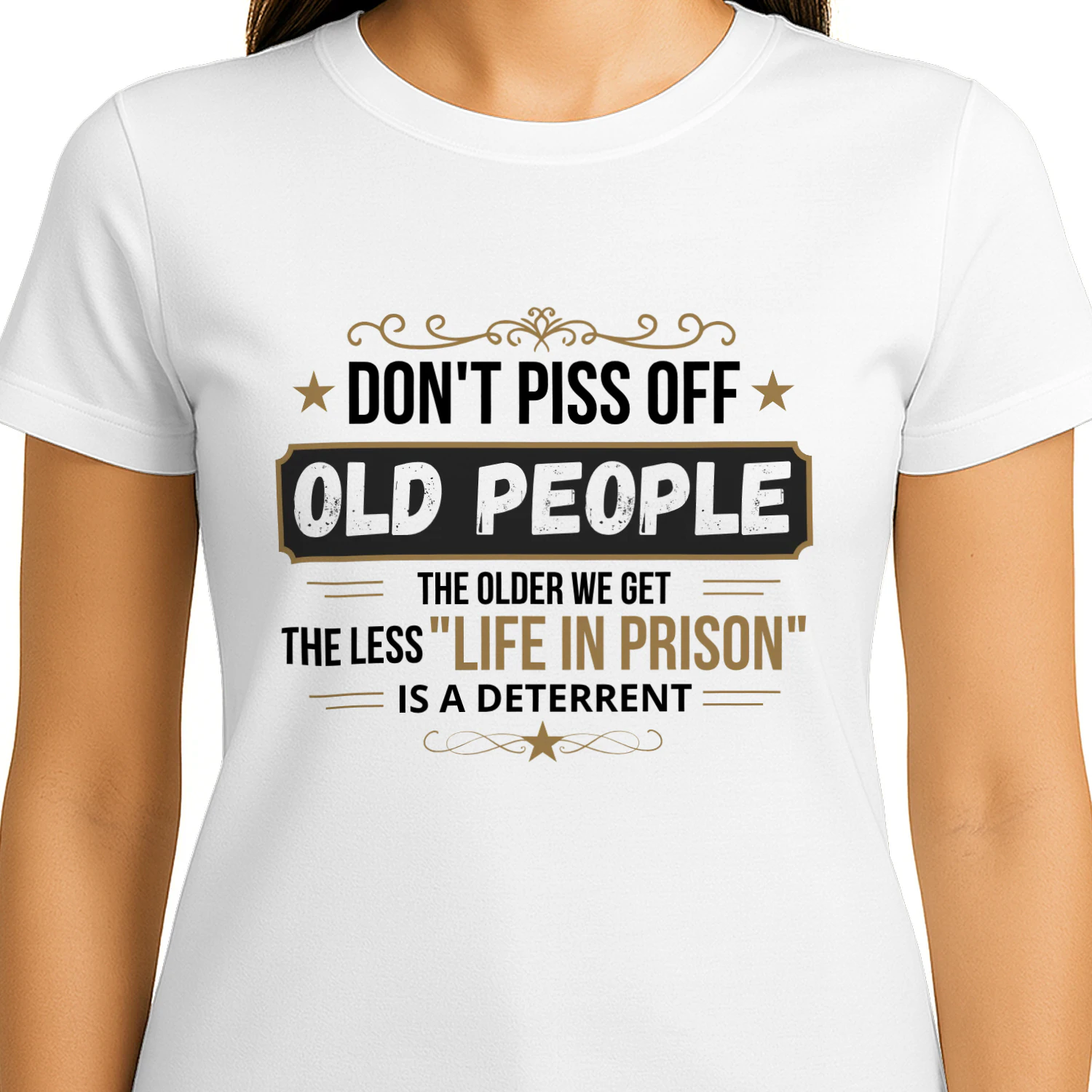 Don't Piss Off Old People Vintage Humor T-shirt