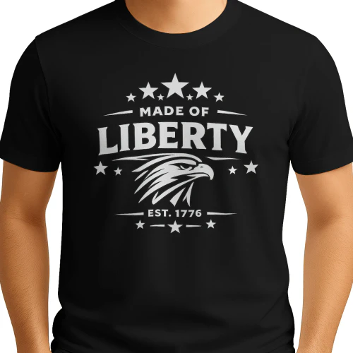 Made of Liberty Patriotic USA Independence Day T-Shirt