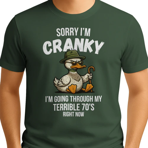Funny 70th Birthday Cranky Duck