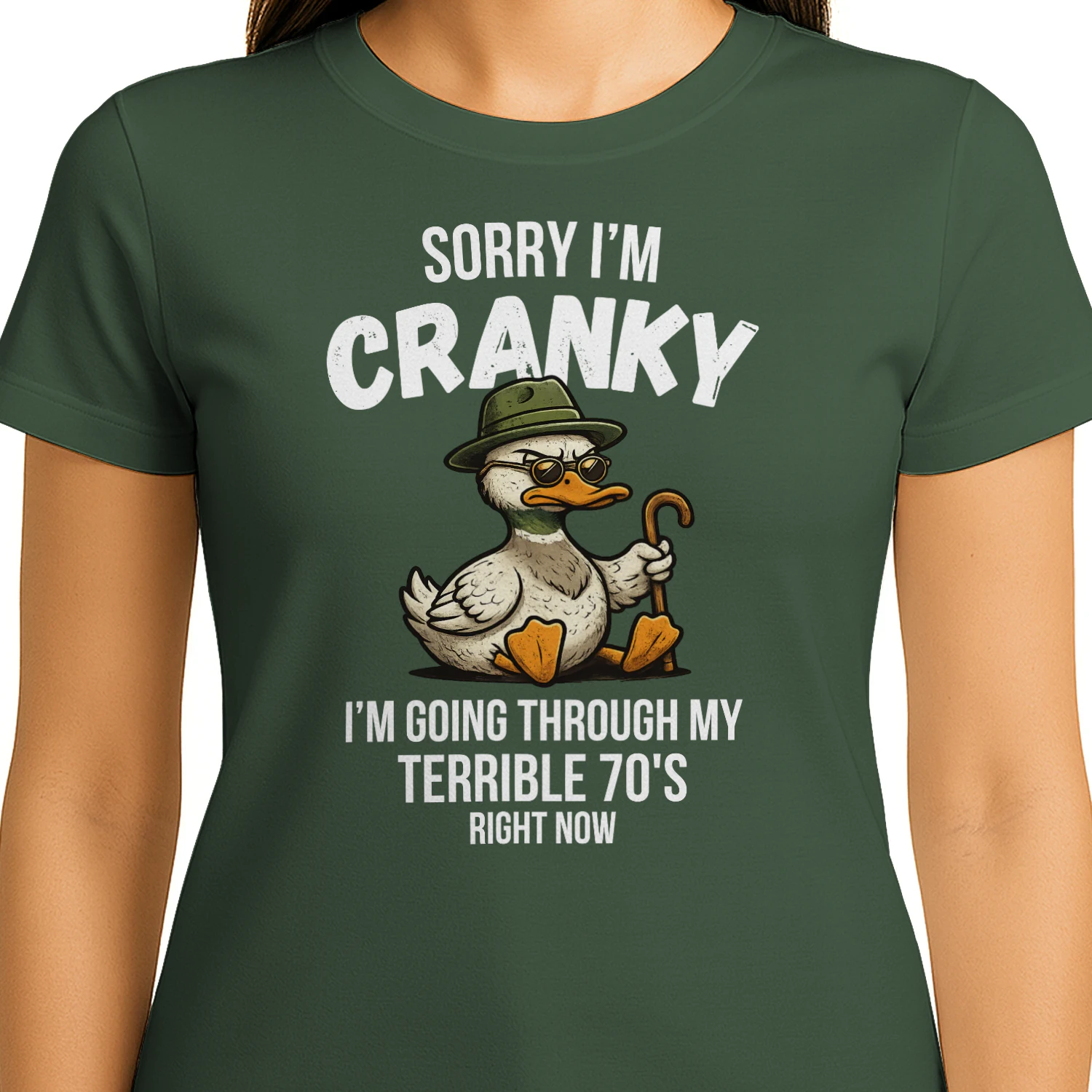 Funny 70th Birthday Cranky Duck Shirt - Terrible 70s Gift