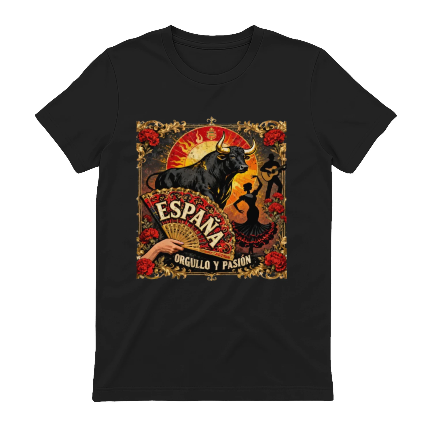 Classic España Bull Art T-Shirt - Spanish Culture Vintage Style