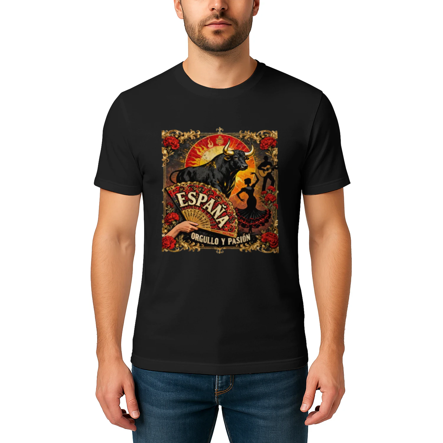 Classic España Bull Art T-Shirt - Spanish Culture Vintage Style