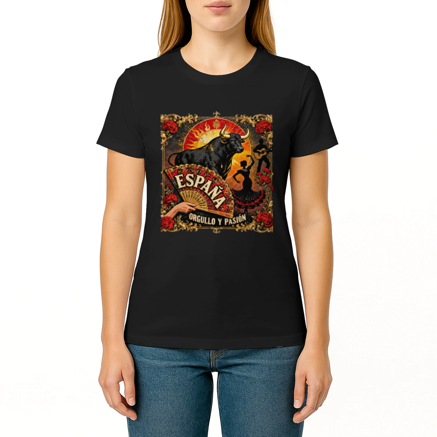 Classic España Bull Art T-Shirt - Spanish Culture Vintage Style