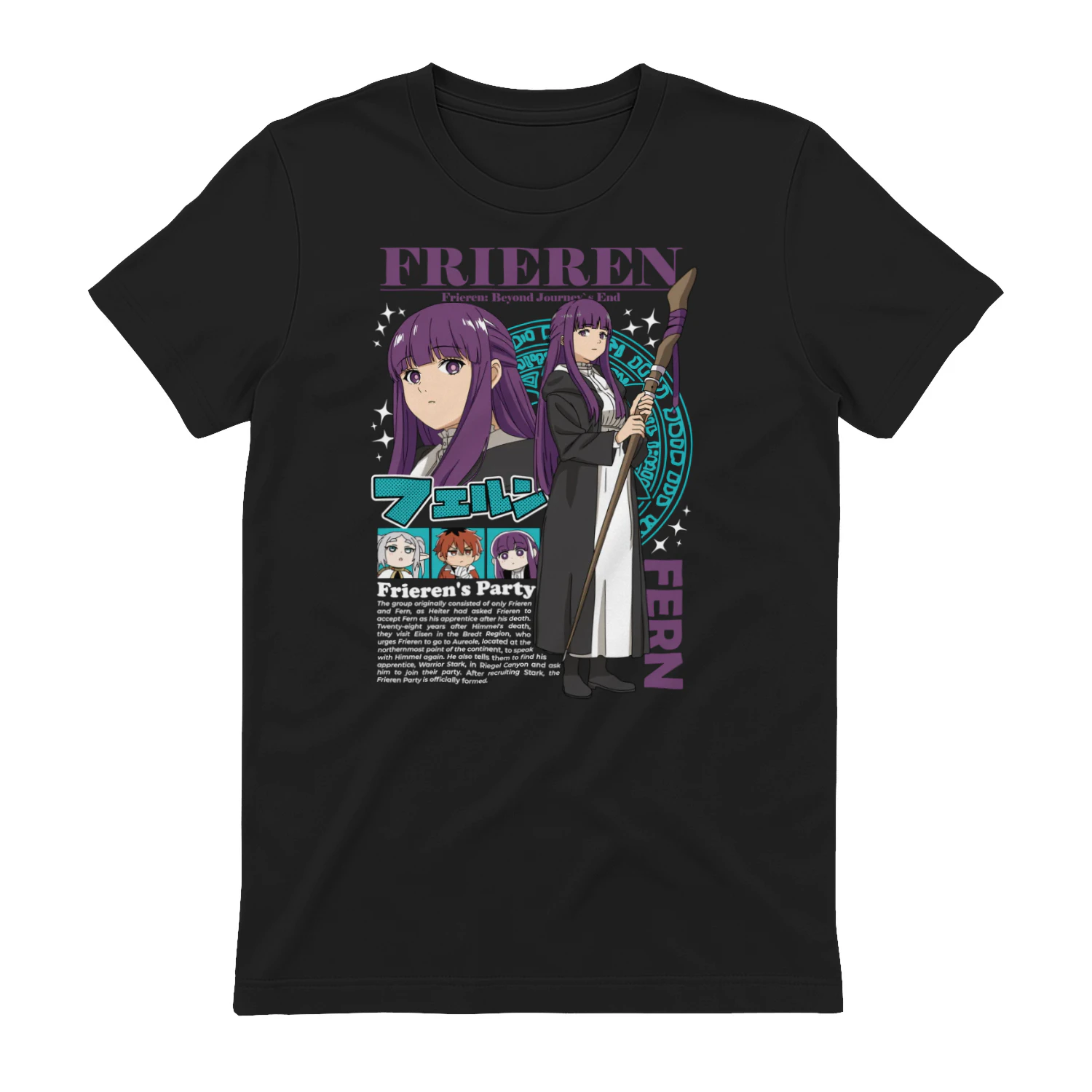 Celebrate the magic of Frieren: Beyond Journey's End with this premium graphic T-shirt. Designed for anime and fantasy fans, this soft, comfortable unisex tee is perfect for everyday wear, conventions, or gifting to manga lovers. A timeless design inspired by one of the most beloved fantasy adventures.