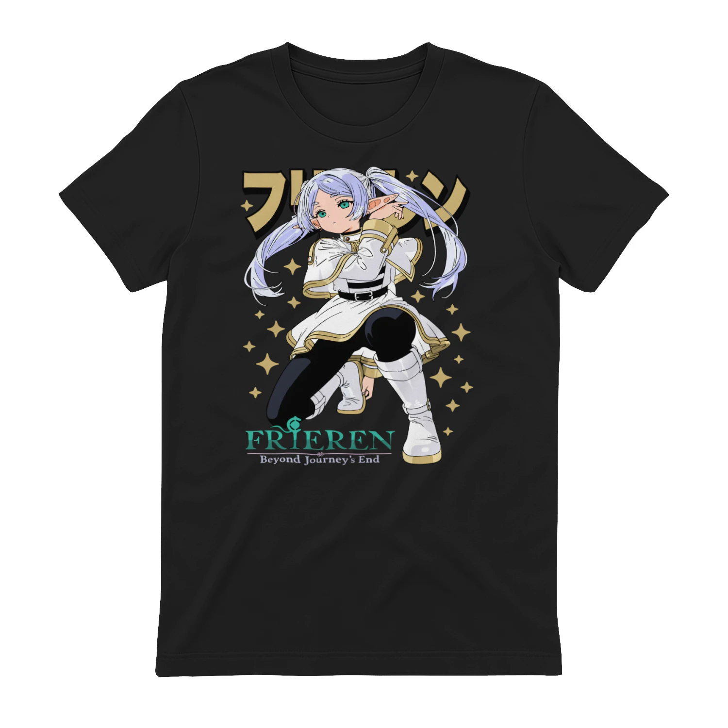 Frieren T-Shirt Beyond Journey's End Fern Stark Girl Anime Gifts Shirt All Size2